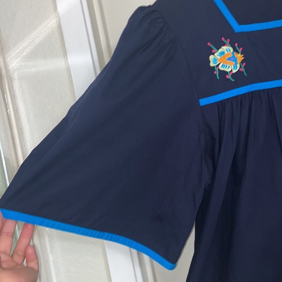 Smithsonian institution Blue Embroidered Sea Fish Appliqué Dress Size XL - Picture 15 of 16